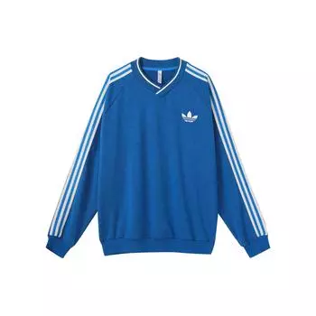 Adidas Оригинальная толстовка SS23 Adicolor 70s Retro Series с цветными блоками и полосками, с логотипом, спортивная, с круглым вырезом, мужская толстовка, синяя IP6989 XXL