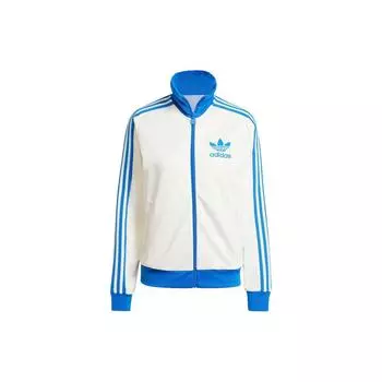 Adidas Оригинальная женская куртка с длинным рукавом и принтом логотипа в полоску, на молнии, с воротником-молнией, белая IR6092 M