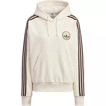 Adidas Оригинальные полосатые дизайн свободный крой толстовка женская толстовка белая JC6853 L