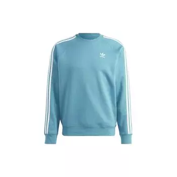 Adidas Оригинальный свитшот с тремя полосками и цветными блоками в виде трилистника с круглым вырезом и логотипом, мужские топы, синий II5762 M