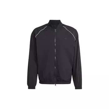Adidas Оригинальная синяя версия Sst Logo Zip с длинным рукавом мужская куртка черная IJ7456 XS