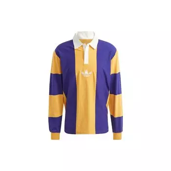 Мужская рубашка поло с длинным рукавом Adidas Originals Hack Rugby Топы Желтый Синий IJ5956 M