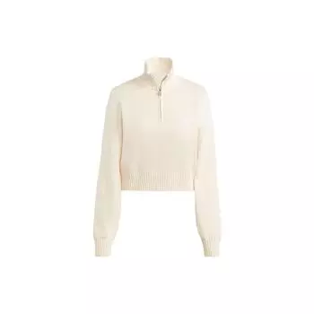 Adidas Originals Premium Essentials однотонный вязаный свитер с молнией до половины, женские топы Wonder-White II8043 S