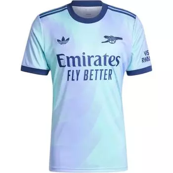 Adidas Originals SS24 24/25 третья майка Arsenal Series с круглым вырезом и коротким рукавом в стиле ретро, мужские футболки, синяя IZ0114 M