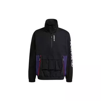 Adidas Originals Trefoil G Outd Wb Спортивная куртка для скалолазания с полумолнией и воротником-стойкой Мужская верхняя одежда Черный H09356 S