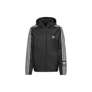 Adidas Originals Trefoil Lock Up Wb Полосатая вышитая спортивная куртка с капюшоном Мужская куртка Черная HC2006 S