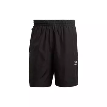 Adidas Оригинальные однотонные прямые спортивные повседневные шорты с логотипом-трилистником, мужские плавки, черные HL9391 XS