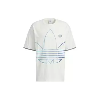 Adidas Originals Trefoil Logo Print Спортивная футболка с коротким рукавом Мужские топы Белые IP7543 XL