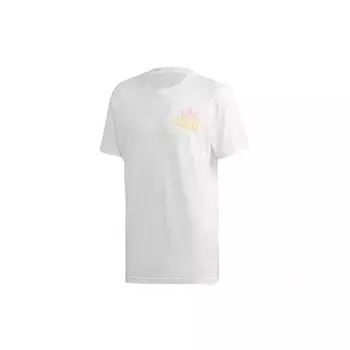 Adidas Originals Trefoil Multi Fade SP T Спортивная футболка с коротким рукавом Мужские топы Белые FM3379 XL