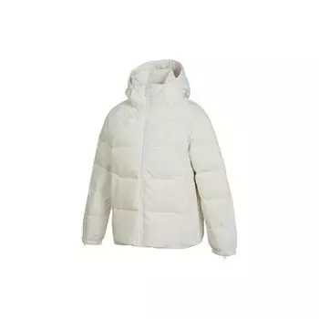Adidas Originals Trefoil Solid Logo Patch Теплый пуховик на молнии с капюшоном Женская верхняя одежда Белый HS9511 S