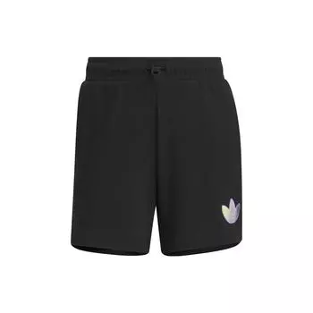 Adidas Originals Trefoil Solid Logo, прямые повседневные шорты обычного кроя, женские шорты, черные IK8624 XXS