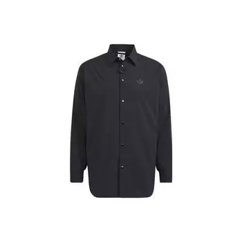 Adidas Originals Trefoil однотонная рубашка с длинным рукавом, мужские топы, черные HE6618 XS