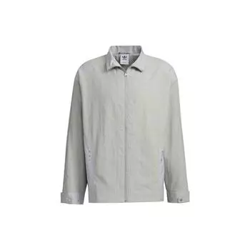 Adidas Originals Trefoil Solid на молнии с воротником-стойкой спортивная куртка мужская верхняя одежда светло-серый IK3710