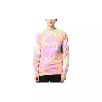 Adidas Originals Trefoil Tie-Dye Logo Patch Пуловер с круглым вырезом Мужская толстовка Многоцветный CW9415 XS
