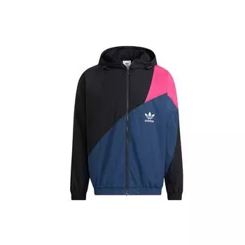 Adidas Originals Trefoil Ts Wb Logo Print Colorblock Спортивная куртка с капюшоном Мужская верхняя одежда Черный H46704 XS