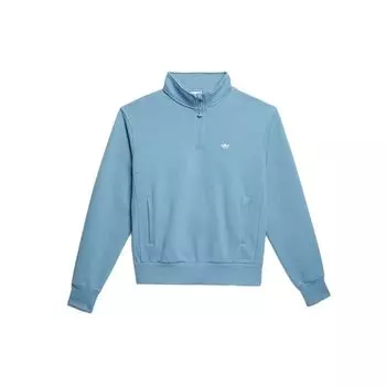 Adidas Originals Трилистник с логотипом на молнии Толстовка унисекс Топы Синий GL9943 S