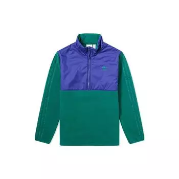Adidas Originals Зимняя флисовая куртка с полумолнией на молнии Мужские куртки Зеленые GD0001 S