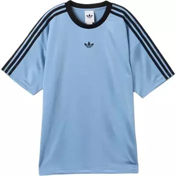Adidas Оригиналы Adicolor Жаккардовый Свободный Полосатый Пуловер Футболка с Коротким Рукавом Унисекс Топы Серо-Голубой Черный JW5879 L