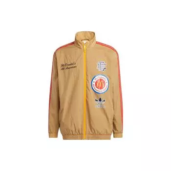 Adidas Originals Trefoil X Eric Emanuel McDonalds Полосатая спортивная куртка 1 Мужская верхняя одежда Коричневый HI5589 S