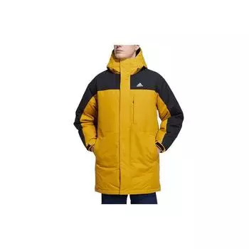Adidas Outdoor средней длины теплая куртка на утином пуху зимняя мужская куртка золото H20758 XL