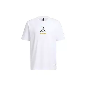 Adidas Panda Print Круглый вырез с коротким рукавом Футболка Мужские топы Белые HS4397 XXXL