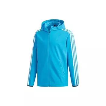 Adidas Полосатая спортивная повседневная куртка с капюшоном Мужская верхняя одежда Синяя DW4621 XXL