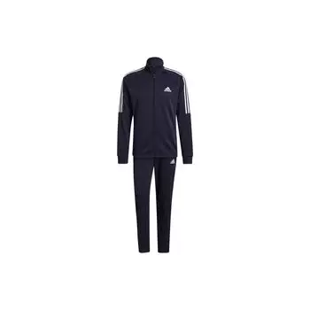 Adidas Полосатый логотип Принт Молния Slim Fit Спортивный костюм Мужские костюмы Темно-синий GT8802 S
