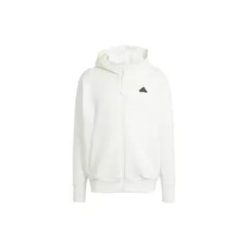 Adidas Премиальный спортивный топ с капюшоном и застежкой-молнией с однотонным логотипом, мужские топы, цвет белый IR5208 XL