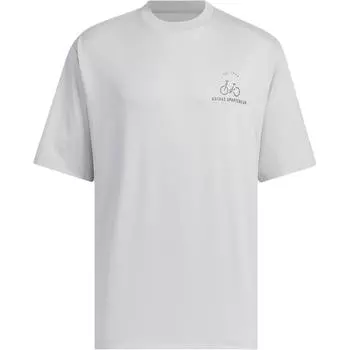 Adidas Пуловер с круглым вырезом и футболкой с коротким рукавом с буквенным принтом, мужские топы, светло-серый JN9446 L