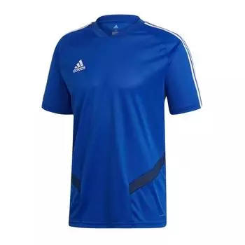 Adidas Пуловер с лого Tiro 19 Удобная футболка с коротким рукавом Мужские топы Синий DT5285 S