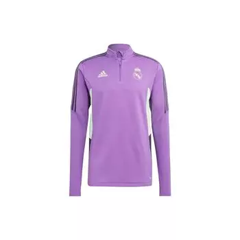 Adidas Real Madrid Condivo 22 Training Мужской топ с длинным рукавом и полумолнией Ярко-фиолетовый HT8803 L