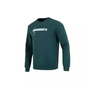 Adidas с буквенным принтом пуловер с круглым вырезом мужские топы зеленый HN9022 XXXL