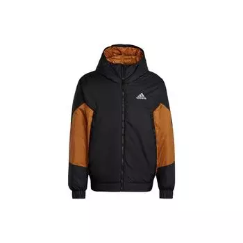 Adidas с логотипом и принтом на молнии, пуховик с капюшоном, мужская верхняя одежда, разноцветный HK6667 S