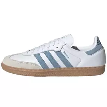 Adidas Samba OG Белый Пепельный Синий Камедь Женские Кроссовки Облачно-Белый Алюмина JS1391 36