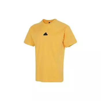 Adidas Однотонный повседневный свитер с круглым вырезом и коротким рукавом, мужские топы, желтый цвет IT3939 XL