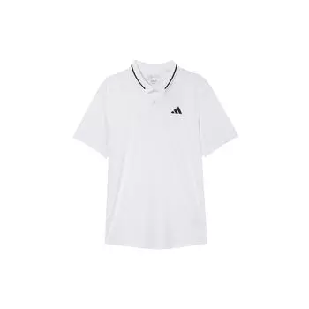 Adidas Однотонная спортивная повседневная рубашка поло с коротким рукавом для мужчин, белая HS3245 XS