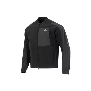 Adidas Spliced Pocket Logo Print Спортивная куртка Мужские куртки Черный HN9035 L