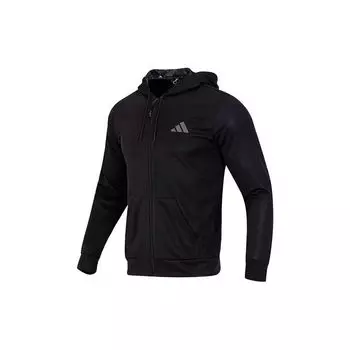 Adidas сплошной цвет логотип повседневная куртка с капюшоном мужская верхняя одежда черный IB8137 L
