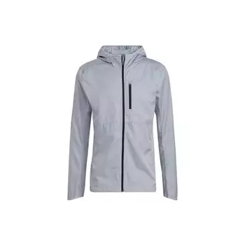 Adidas сплошной цвет на молнии с капюшоном спортивная куртка мужская верхняя одежда светло-серебристый GJ9949 M