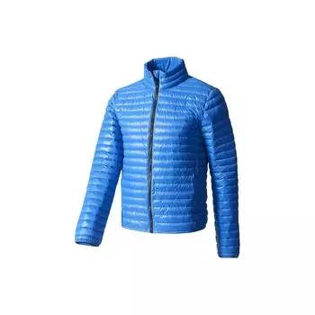 Adidas сплошной цвет стеганый воротник-стойка блестящий короткий пуховик мужская верхняя одежда синий BP9437