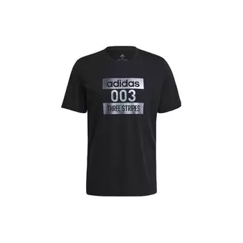 Adidas Sport Style пуловер с круглым вырезом и коротким рукавом, мужские топы, черный GL3260 L