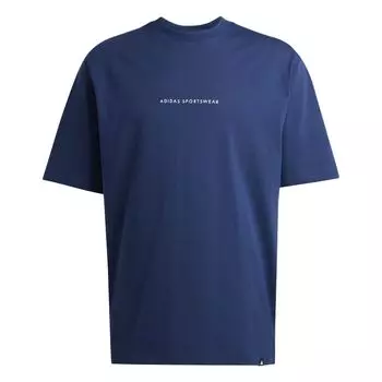 Adidas Спортивная одежда Коды Doodle Camp Повседневная круглая горловина короткий рукав футболка мужские топы темно-индиго JJ3972 S