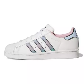 Adidas Superstar J White Light Pink Детские кроссовки Cloud-White Clear-Sky HQ1126 38