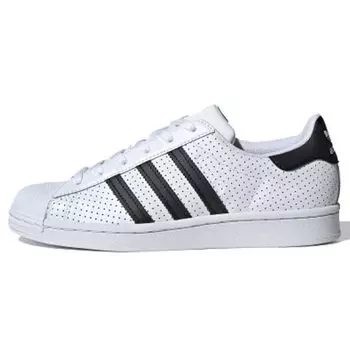 Adidas Superstar White Black Перфорированные женские кроссовки Cloud-White Core-Black FV3444
