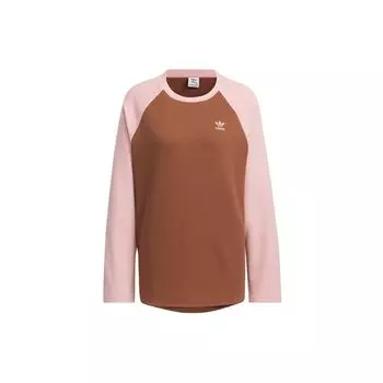 Adidas Свободные спортивные женские футболки с длинными рукавами Originals Adicolor, коричневые IZ1542 XL