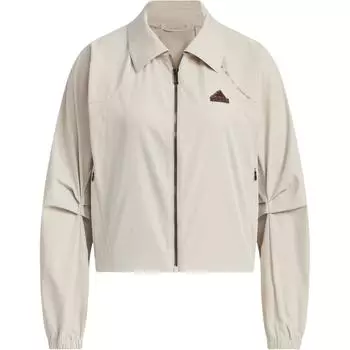 Adidas Tech Premium Woven Jacket Водонепроницаемая повседневная свободная куртка Женская куртка бежевого цвета JJ1111 L