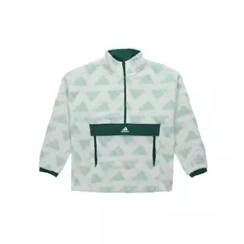 Adidas Теплый ветрозащитный флисовый пуловер с воротником-стойкой, мужские топы, светло-зеленый GM4441 XXXL