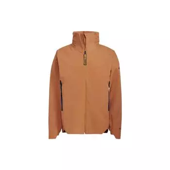 Adidas Terrex C Myshelter Rr однотонная полосатая куртка с воротником-стойкой на молнии, мужская верхняя одежда, коричневая HG6027 XS