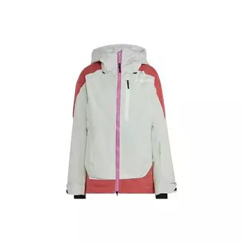 Adidas Terrex W Rso T 2L Sin J Полосатая куртка с капюшоном и застежкой-молнией для активного отдыха на открытом воздухе Лыжная одежда Женская куртка зеленая HI5484 S