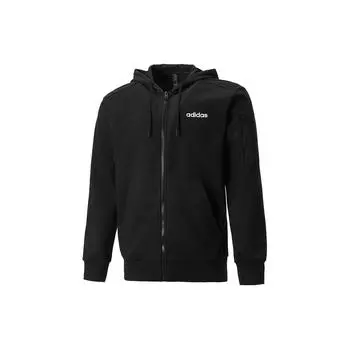 Adidas Толстовка с капюшоном и принтом букв на молнии с длинным рукавом, мужская толстовка с капюшоном черного цвета JF3324 M
